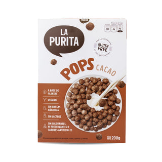 Cereal POPS Cacao, 200g - La Purita