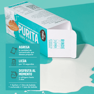 Concentrado de Bebida de Almendras Sachets, 3L - La Purita
