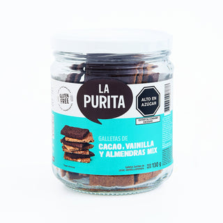 Galletas de Avena - Mix de Cacao, Vainilla y Almendras, 130g - La Purita