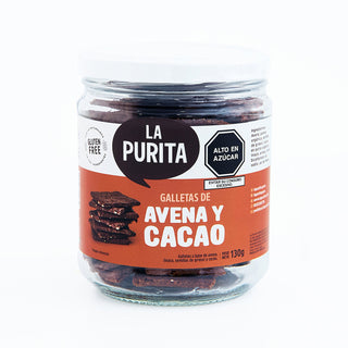 Galletas de Avena y Cacao, 130g - La Purita