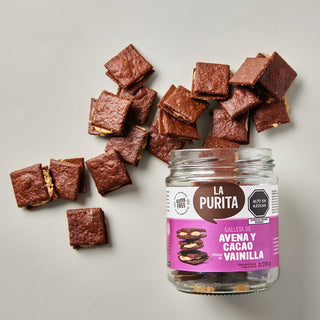 Galletas de Avena y Cacao rellenas de Vainilla, 200g - La Purita