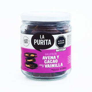 Galletas de Avena y Cacao rellenas de Vainilla, 200g - La Purita