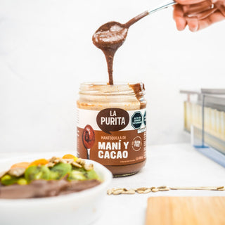 Mantequilla de Maní y Cacao, 410g - La Purita