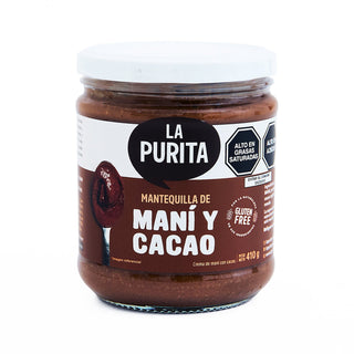 Mantequilla de Maní y Cacao, 410g - La Purita