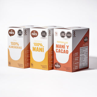 Mantequilla de Maní y Cacao (8 Sachet Pack), 256g - La Purita