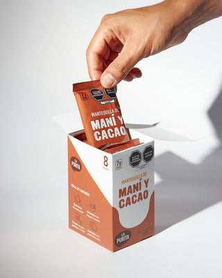 Mantequilla de Maní y Cacao (8 Sachet Pack), 256g - La Purita