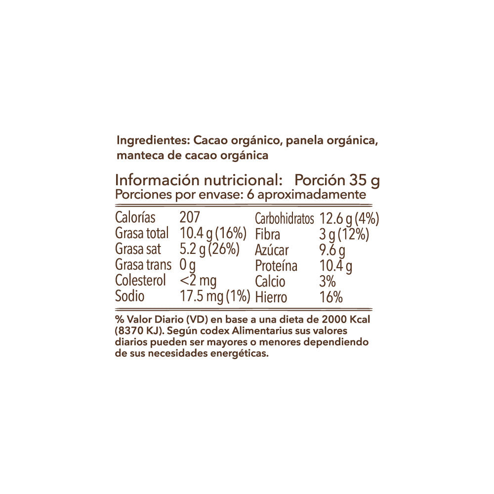 Chocolate Orgánico 70% (200g)