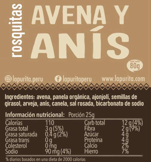 Rosquitas de Avena y Anis  80g